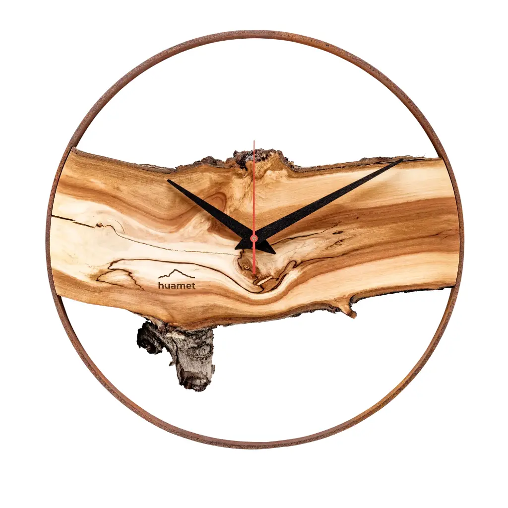 Wuhrzel - Geräuschlose Wanduhr, Apfelholz, rund, ø 30 cm