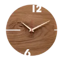 Puhr - Geräuschlose Wanduhr, Nussholz, rund, ø 30 cm
